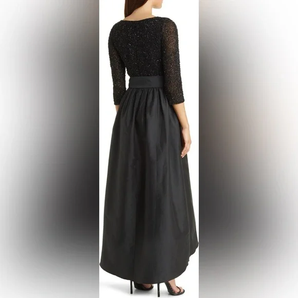 Pisarro Nights | Beaded & Taffeta High-Low Gown - Picture 2 of 7